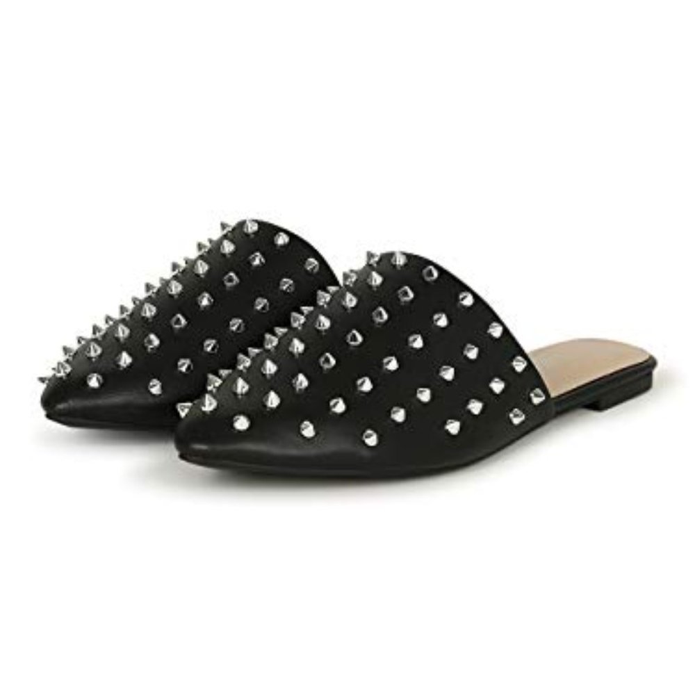 Black Studded Mules Size 6 - Picture 2 of 7